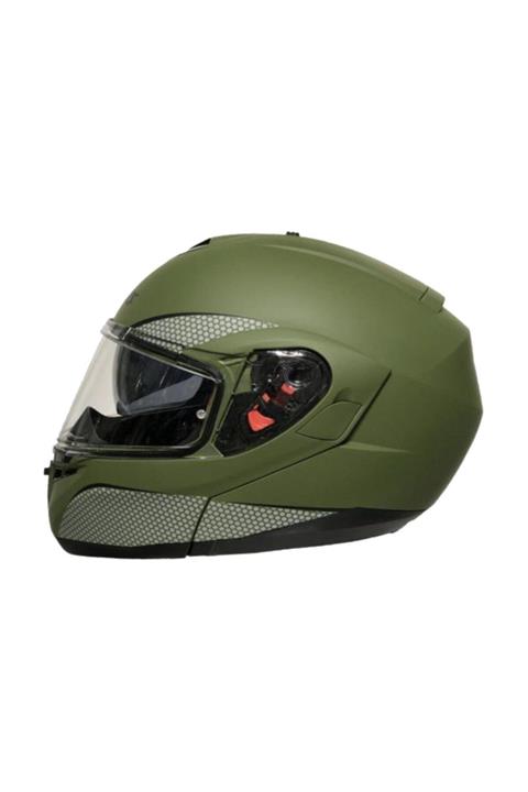 AXXIS Açılabilir Kask - Roc Sv Solid Mat Yeşil Kask