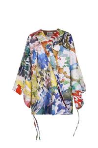 Eight Date E8d8 Watercolor Bağcıklı Oversized Dijital Baskılı Desenli Krep Tokyo Kadın Kimono Wodtk_01