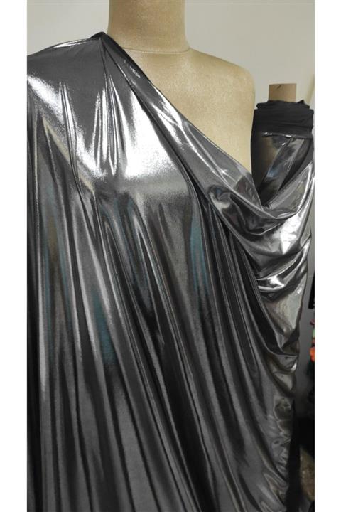 Beril kumaş Antrasit Likralı Parlak Düz Kumaş