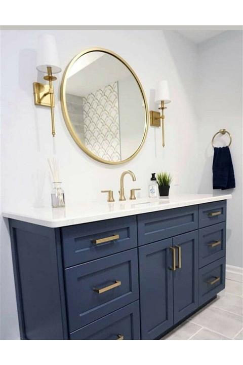 enc home 60 Cm Gold Yuvarlak Ayna