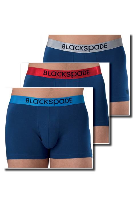 Blackspade Erkek Boxer 3'lü Paket Modern Basics 9470 - Mavi