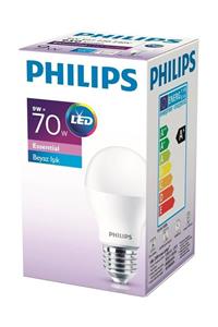 Philips Essential Led Ampul 9W- 60W Beyaz RENK E27 Duylu 806 Lümen