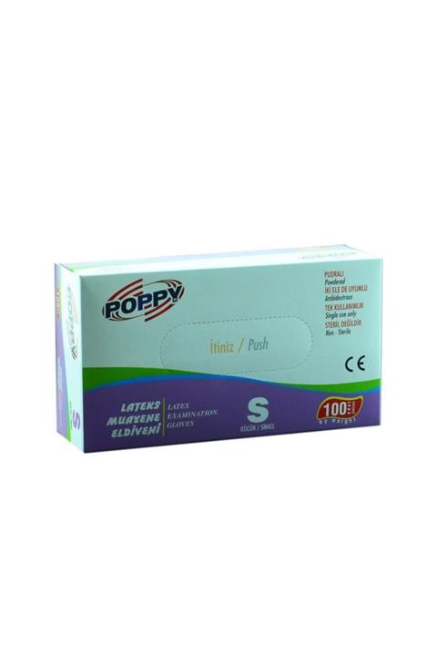 Poppy Pudralı Lateks Eldiven Small 200'lü