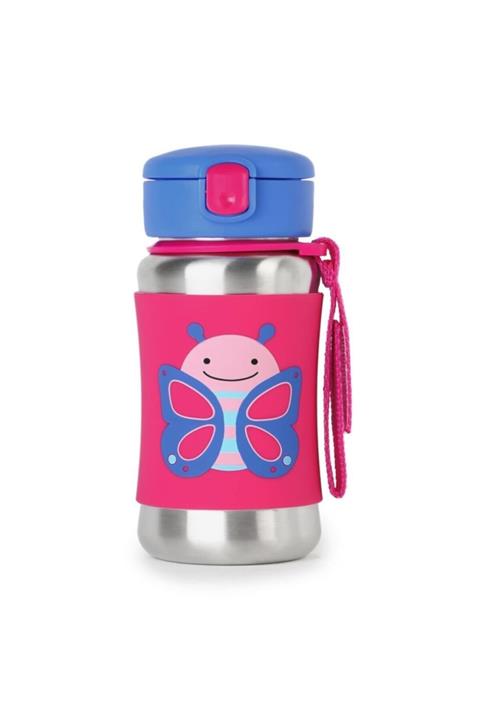 Skip Hop Pipetli Paslanmaz Çelik Suluk - Kelebek