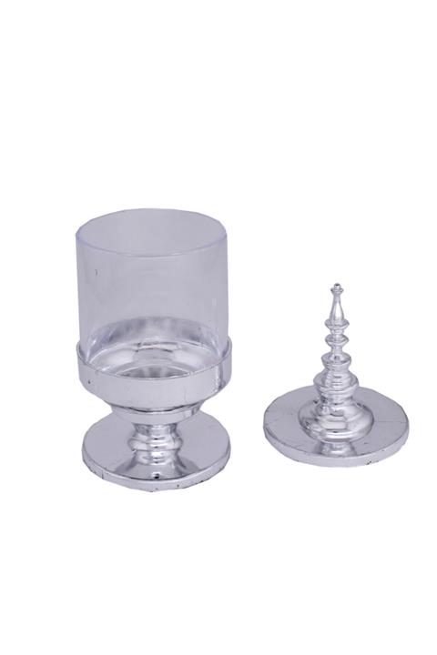 Eminonutoptanci Gümüş Kutu Mika Cupcake Ve Şekerlik Kutusu Uzun Kubbeli 6 Adet