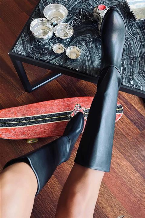 Bambi Siyah Kadın Çizme K035273826