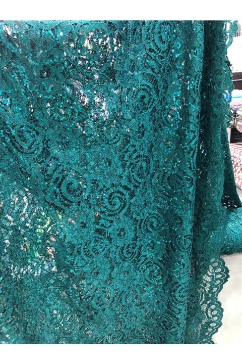 DünyaKumaş Simli Kordone Dantel Kumaşı