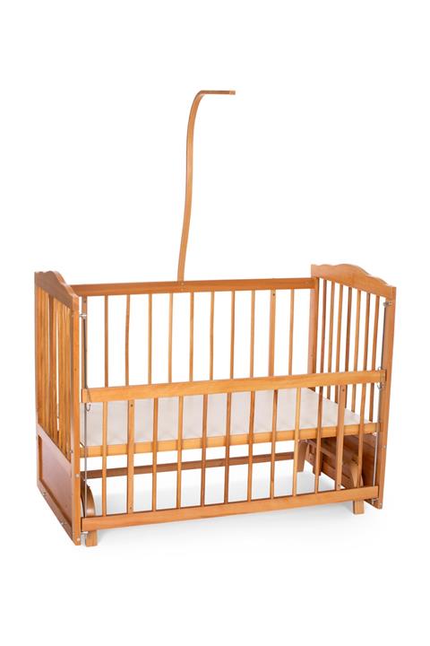 Heyner Ahşap Anne Yanı Beşik Sallanır Beşik Meşe 60x120 - Uyku Setsiz ve Yataksız Boş Beşik + Tekerlek
