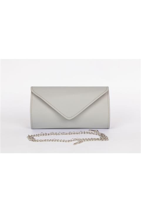 efnanstore Krem Çizgi Desen Abiye Çanta