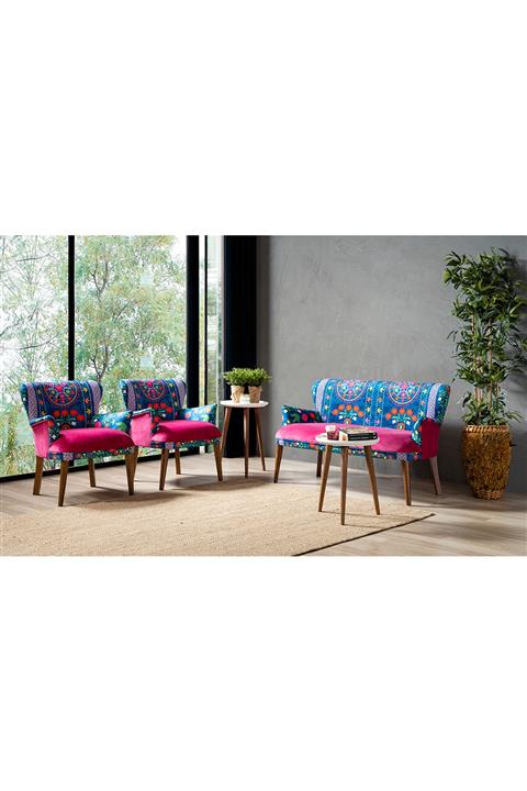 CaddeYıldız Hawaii Pembe Çay Seti