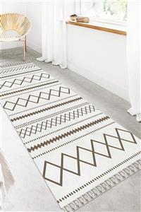KIVIRCIK HALI En 150 cm Yıkanabilir Pamuk Taban Saçaklı Dijital Baskı Yolluk 150x150 Is-712-k