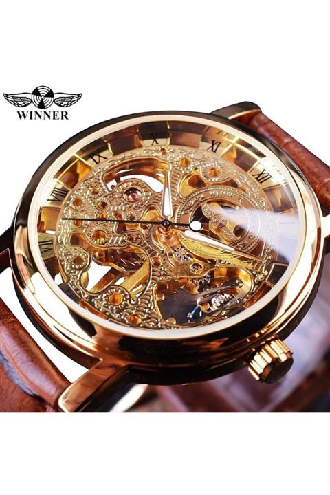 Sewor Winner Kurmalı Mekanizma Gold Renk Kol Saati