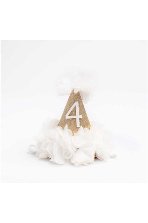 Le Mabelle Beyaz 4 Yaş Huni Doğumgünü Tacı -