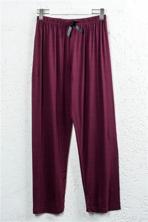 Line Smart Kadın Koyu Lila Viskon Rahat Lastik Bel Düz Paça Tek Alt