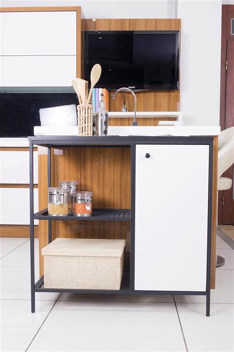 Mudesa Dolaplı Telli Mutfak Rafı 2 Raflı Yardımcı Tezgah Mutfak Tezgahlı Dolap