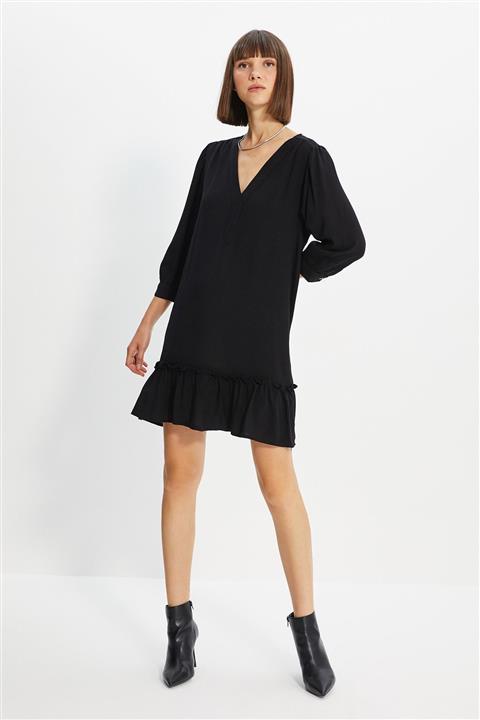 TRENDYOLMİLLA Siyah V Yakalı Elbise TWOAW22EL0978