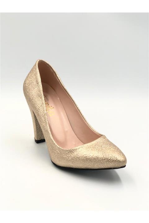 Sanita Kadın Stiletto Ayakkabı Gold Bej