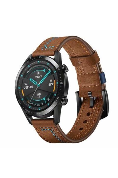 Samsung Galaxy Watch 42mm/20mm Dikişli Deri Kordon