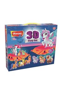 HEROES 3d Pony Oyun Hamuru Seti 21 Prç 6 Renk Hamur