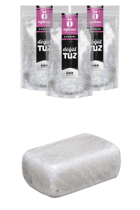 Doğaltuz Bundle Set - Çankırı Kaya Tuzu Kristal Tip (3x1000gr) + Tuz Sabunu 1 Adet - Doğal Tuz