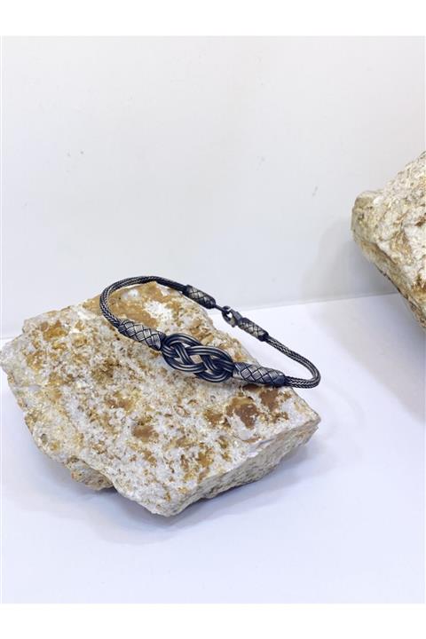 KAZZAZE Sonsuzluk Oksitli Gümüş Kazaziye Bileklik