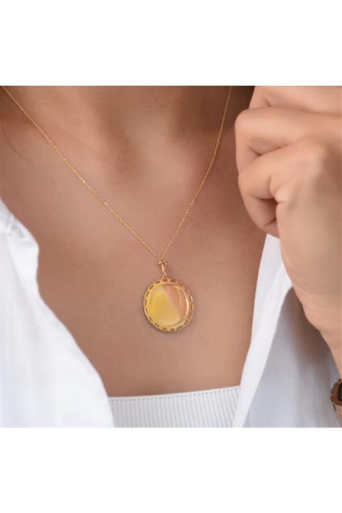 Goza Jewellery Aynalı Plaka Kolye