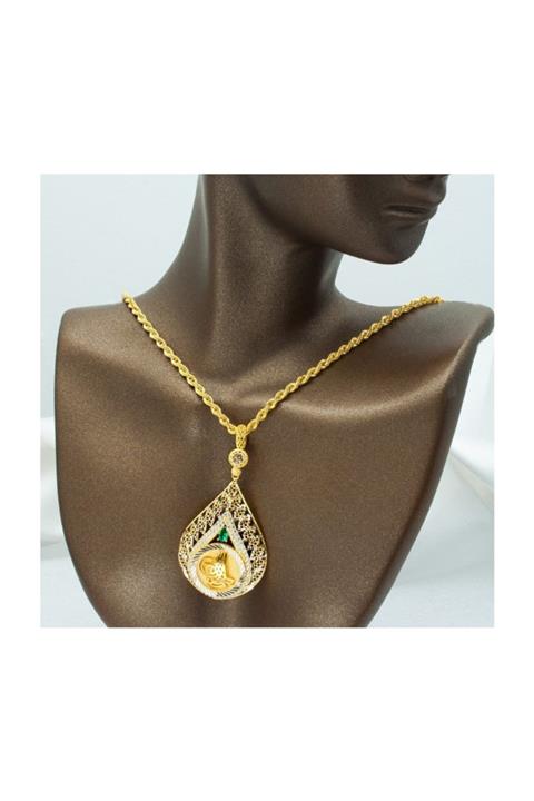 Bilezikci Gold Damla Tuğralı 14 Ayar Altın Kolye