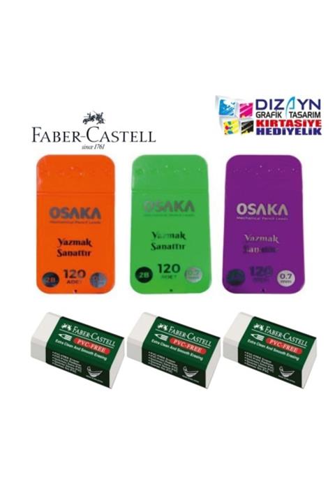 Faber Castell 3 Adet Osaka 0,7min 2b Uç Ve 3 Adet Beyaz Silgi Set