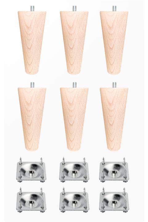 turanahşap Koltuk Ayağı-sehpa Ayağı-baza Ayağı-mobilya Ayağı-ahşap Ayak-uzunluk: 16 Cm-çap: 5.5 Cm / 6'lı Set