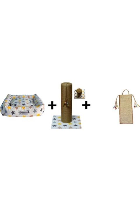 Hesaplı Pet Kedi Yatağı+kedi Tırmalaması+box Minderi+2 Fonksiyonlu 10x30 Mini Kedi Tırmalamas