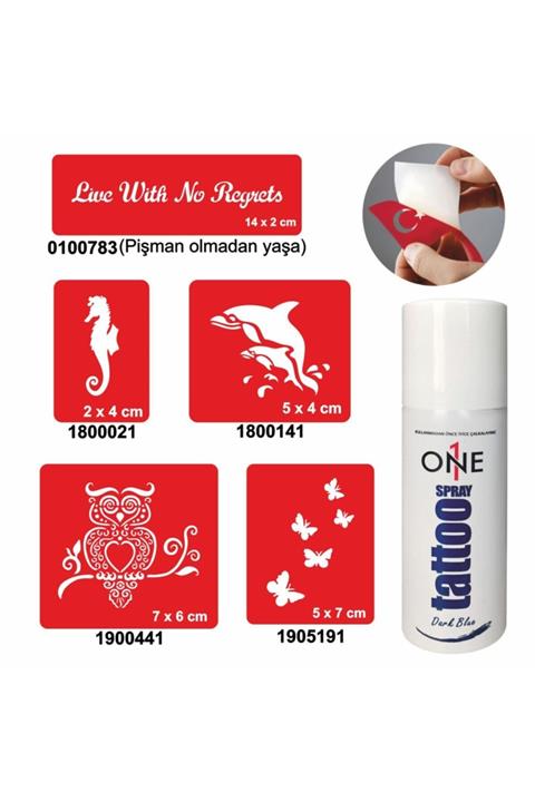Prestijshop Dalda Baykuş Sprey Dövme Ve Şablon Seti Tattoo