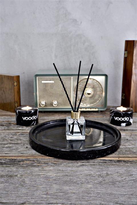 Voodo Concept Alexander Pure Black Mermer Sunum Tepsi 30 cm Çap