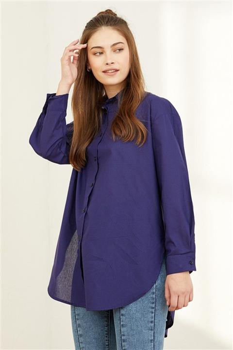 Ceylan Otantik Lacivert Kısa Gömlek