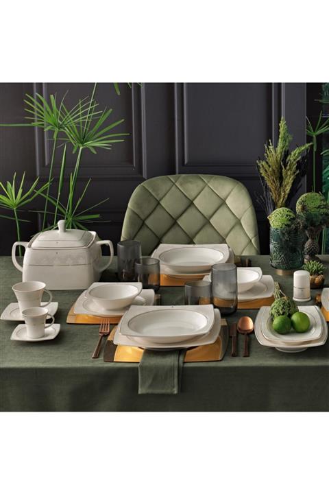 Güral Porselen Carolıne 85 Parça Kare Bone Yemek Takımı - 5933