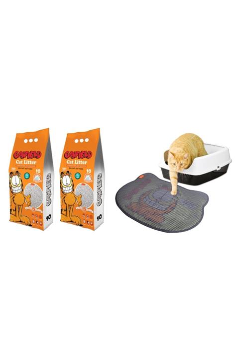 GARFIELD Sabunu Kokulu Bentonit Kedi Kumu (2*10lt) Ve Paspas