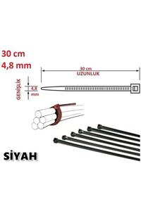 Pemsan (100 ADET) 30cm X 4,8mm Plastik Cırt Kelepçe ( Kablo Bağı ) Siyah