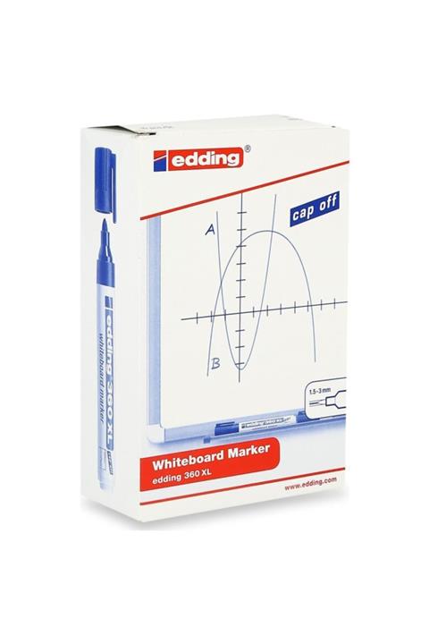Edding Beyaz Tahta Kalemi Cap Off E-360xl Mavi 10'lu