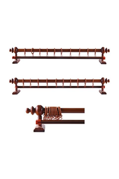 Perdejim Kiraz Ahşap Rustik Perde Askısı - Raylı Rustik Borusu 100 cm.