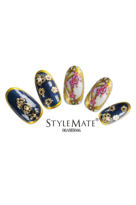 STYLEMATE Tırnak Süsleme Naıl Art Gold Renk Metal Ortası İncili Tırnak Süsü