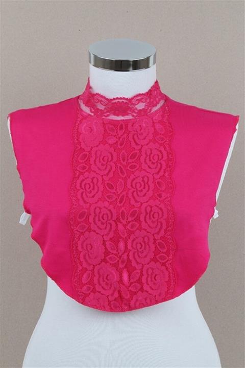 İsra Silk Fuşya Sosyete Tesettür Yaka Boyunluk