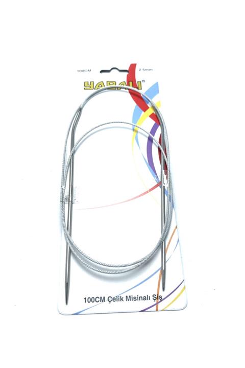 Yabalı Çelik Misinalı Örgü Şişi 100 Cm No:2,5