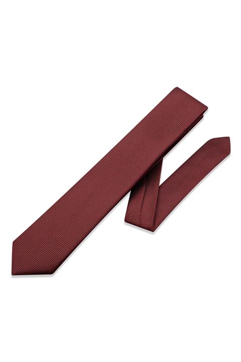 PERFECT HARMONY Bordo Desenli Ince Kravat Mendil Seti 5,5 cn