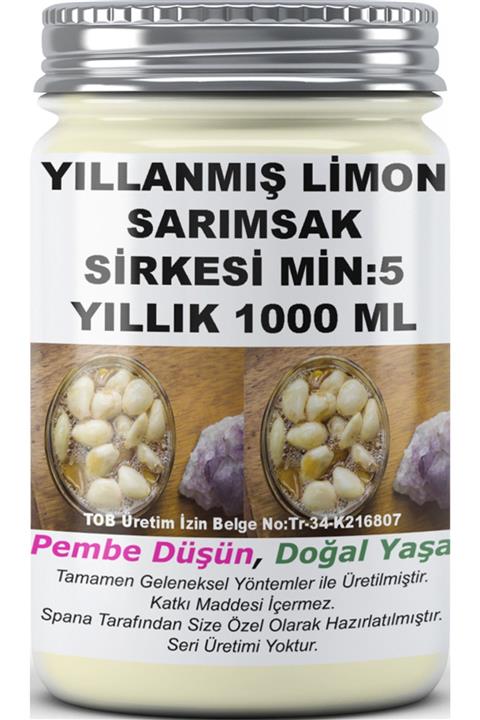 SPANA Yıllanmış Limon Sarımsak Sirkesi Min. 5 Yıllık Ev Yapımı Katkısız 1000 ml