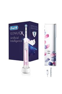 OralB Genius X AI Art of Brushing Blush Pink Şarj Edilebilir Diş Fırçası Seyahat Kabı