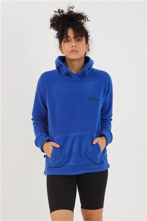 STEPS Kapüşonlu Kanguru Cep Saks Kadın Polar Sweatshirt