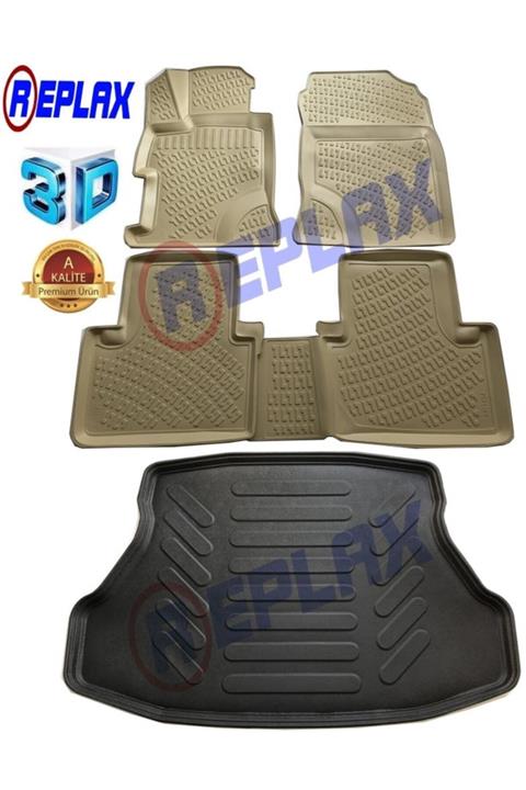 REPLAX Honda Civic Fb7 3d Bej Paspas 2012-2016 Arası+bagaj Havuzu 3d Ikili Set A+kalite