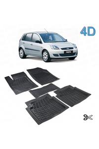 AutoEN Ford Fiesta 2002-2008 Kesimli 4D Havuzlu Paspas Seti Siyah