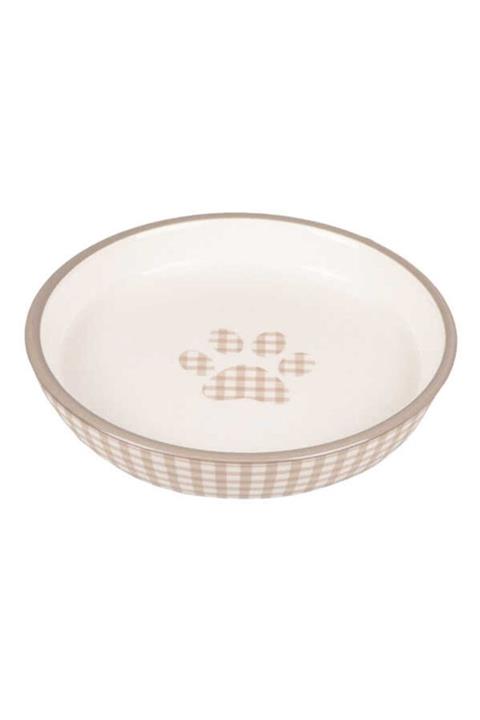 Flamingo Mylo Seramik Kedi Mama Kabı Bej 15 Cm