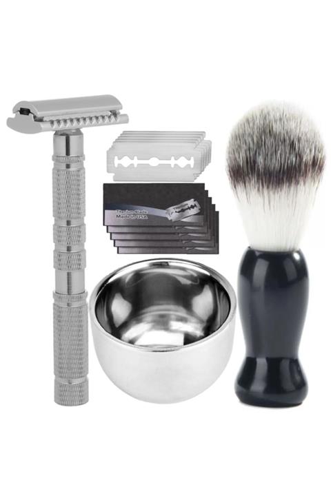 JUDAS Qualis Shave S8 Tıraş Makinesi + Fırça + Kase + 5 Adet Jilet