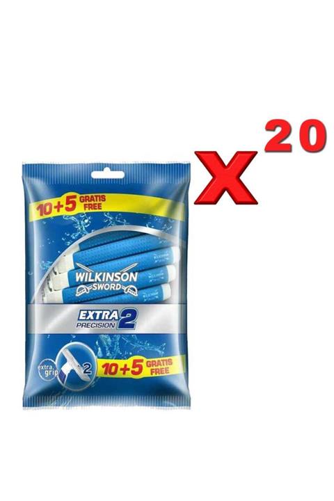 Wilkinson Sword Extra 2 Precision Çift Bıçaklı Bas Temizle Özellikli 10+5 Kullan At Tıraş Bıçağı 1 Koli ( 20 Paket )